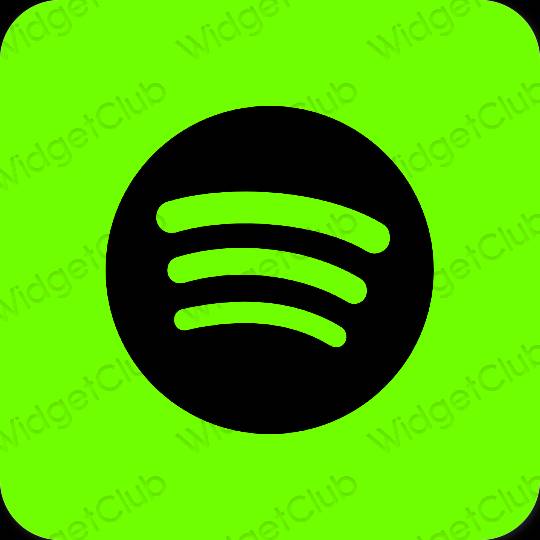 Estetinis žalias Spotify programėlių piktogramos