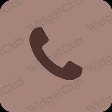 Estetik Kahverengi Phone uygulama simgeleri
