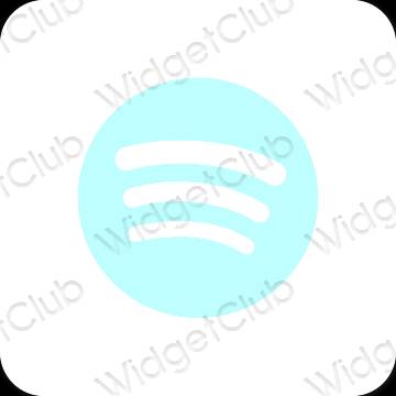 Estético azul pastel Spotify iconos de aplicaciones