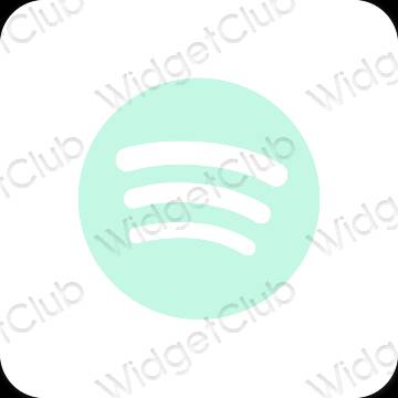 Estetinis pastelinė mėlyna Spotify programėlių piktogramos