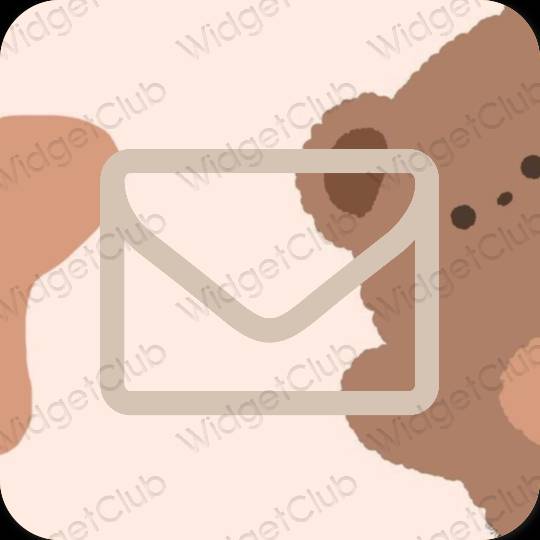 Estetski bež Mail ikone aplikacija