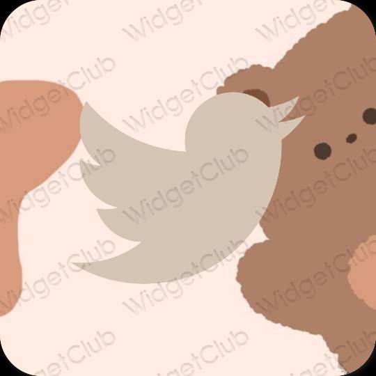 Estetico beige Twitter icone dell'app