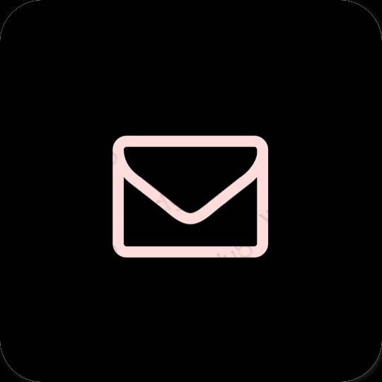 Esteettinen musta Gmail sovelluskuvakkeet