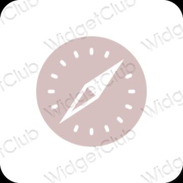 Естетски розе Safari иконе апликација