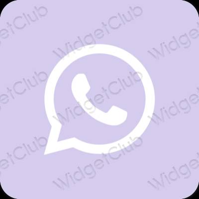 សោភ័ណ ពណ៌ខៀវ pastel WhatsApp រូបតំណាងកម្មវិធី