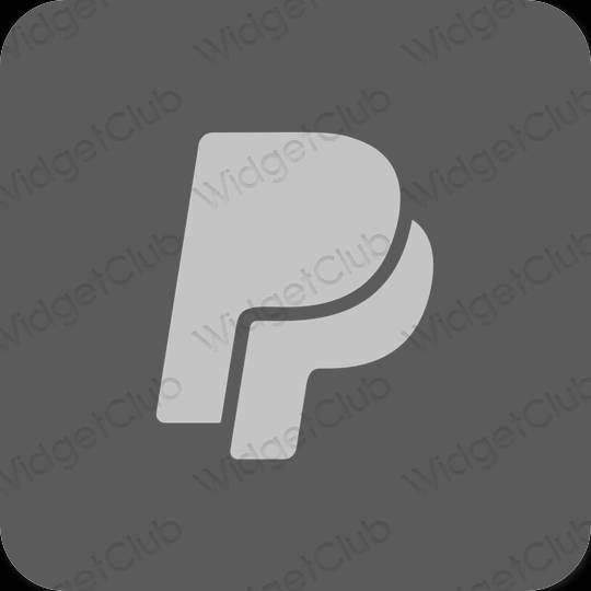 Estetické sivá Paypal ikony aplikácií