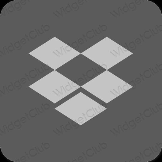 Estetické sivá Dropbox ikony aplikácií