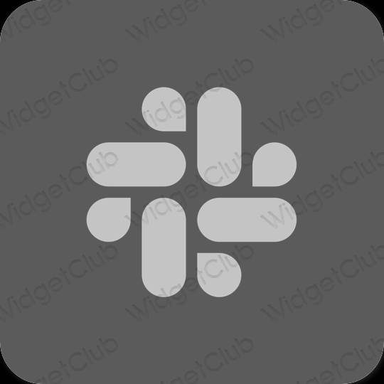 Esthétique grise Slack icônes d'application