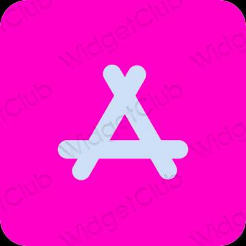 Estetis neon merah muda AppStore ikon aplikasi