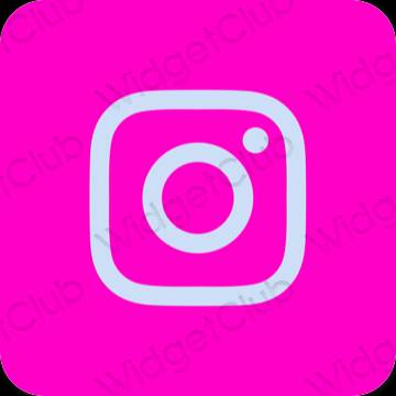 Estetyka neonowy róż Instagram ikony aplikacji