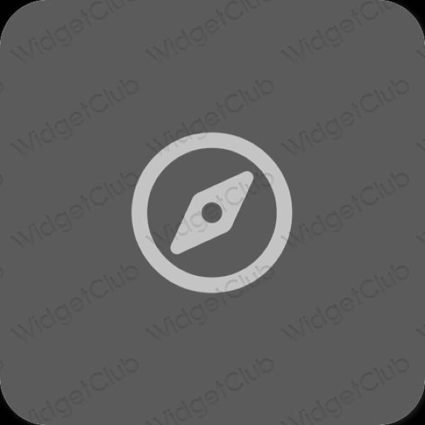 Estetyka szary Safari ikony aplikacji
