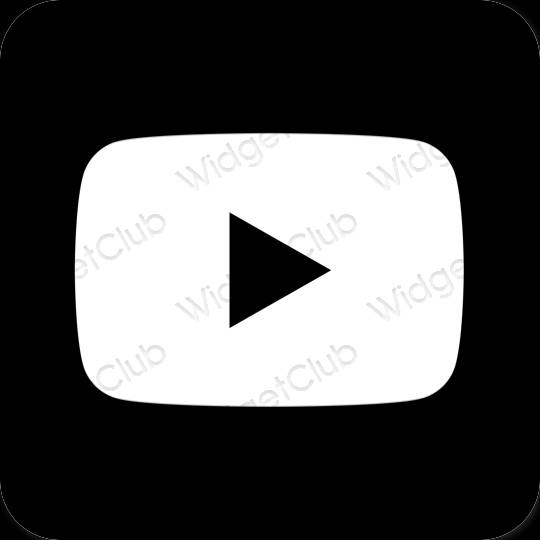 Estetic negru Youtube pictogramele aplicației