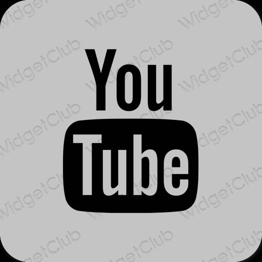 Estetyka szary Youtube ikony aplikacji