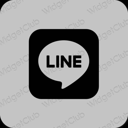 Aesthetic gray LINE app icons