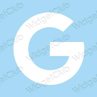 Estetsko pastelno modra Google ikone aplikacij