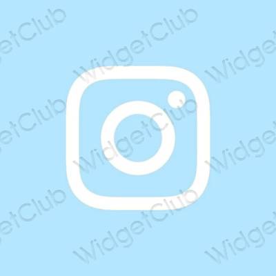 Æstetisk pastel blå Instagram app ikoner