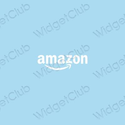 Estetický pastelově modrá Amazon ikony aplikací