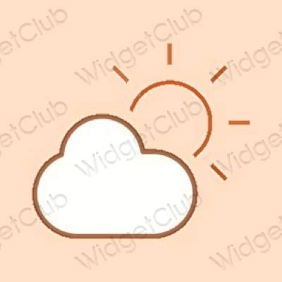 Stijlvol beige Weather app-pictogrammen