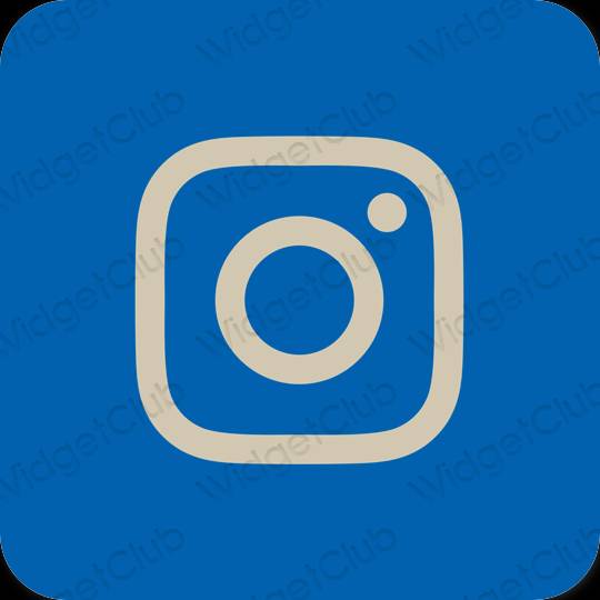 Esztétika neon kék Instagram alkalmazás ikonok