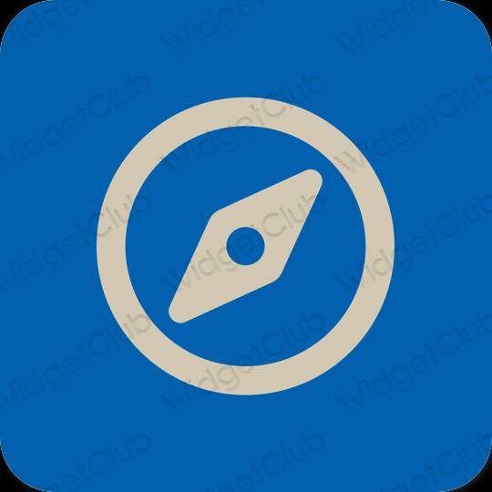 Estetis biru Safari ikon aplikasi