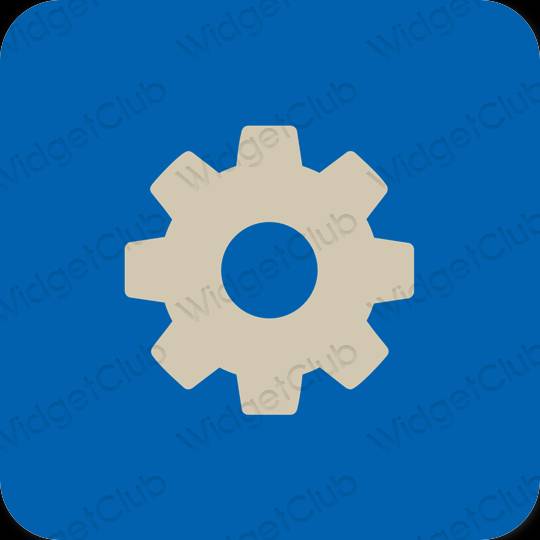 Estetické Modrá Settings ikony aplikácií
