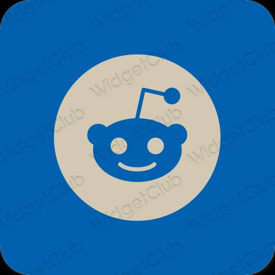 Estetický neonově modré Reddit ikony aplikací