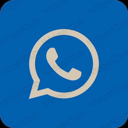审美的 霓虹蓝 WhatsApp 应用程序图标