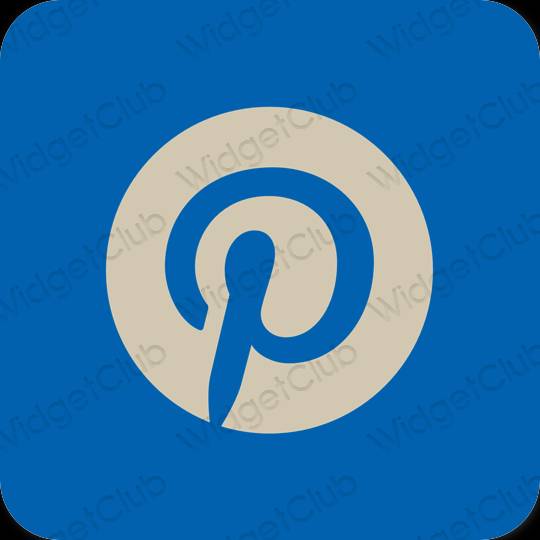 جمالي أزرق Pinterest أيقونات التطبيق