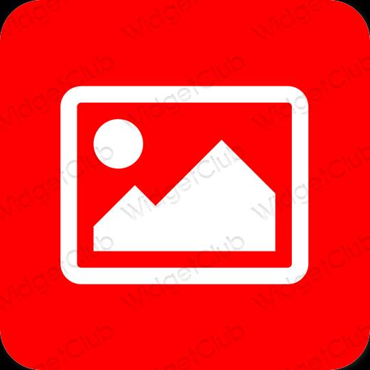 Aesthetic red Photos app icons