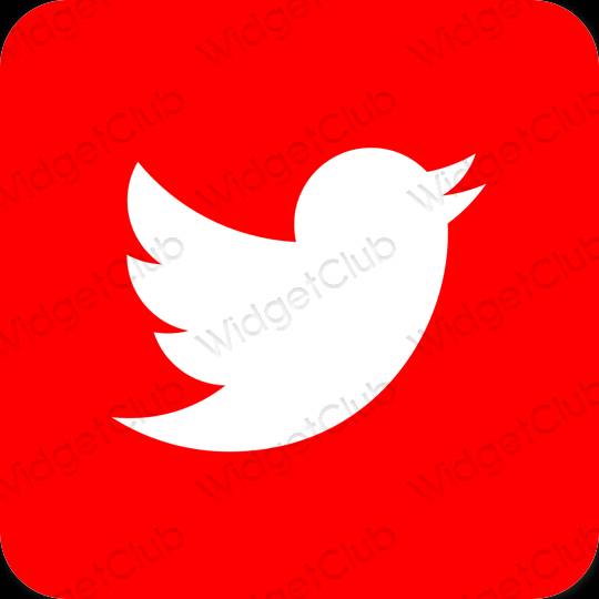 Estetic roșu Twitter pictogramele aplicației