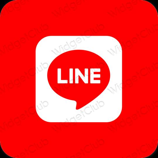 جمالي أحمر LINE أيقونات التطبيق