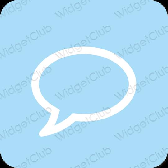 Estetis biru pastel Messages ikon aplikasi
