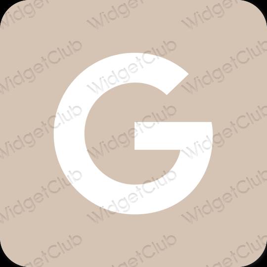 Estetický béžový Google ikony aplikací