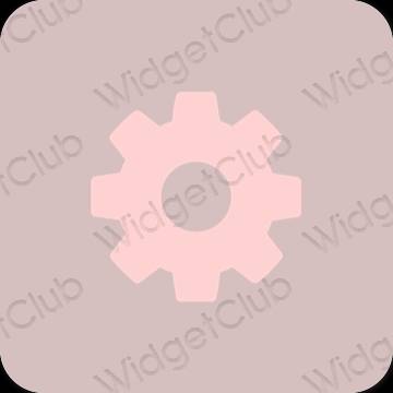 Stijlvol pastelroze Settings app-pictogrammen