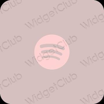 Estetic roz pastel Spotify pictogramele aplicației