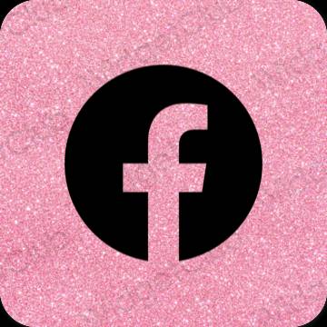 Esztétika fekete Facebook alkalmazás ikonok