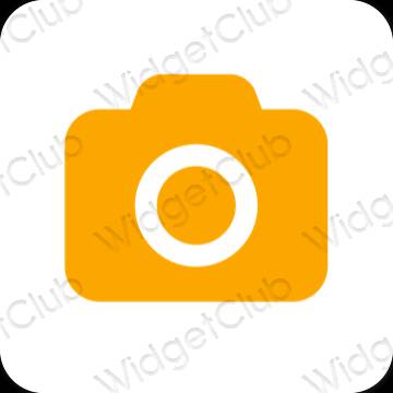 эстетический апельсин Camera значки приложений