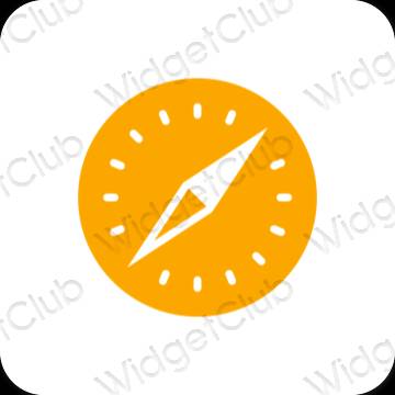 Естетичен оранжево Safari икони на приложения