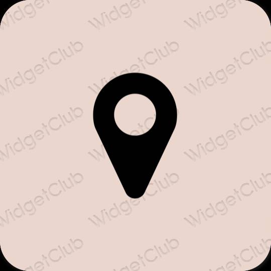 Estetsko bež Map ikone aplikacij