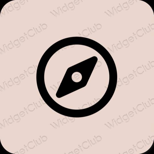 Estetisk beige Safari app ikoner