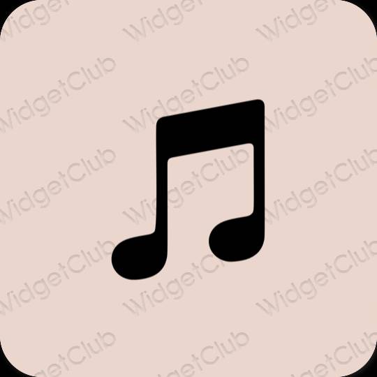 Estetický béžový Apple Music ikony aplikací