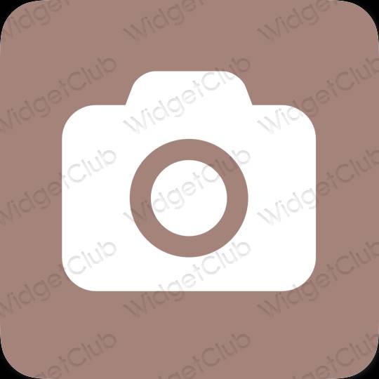 Aesthetic brown Camera app icons