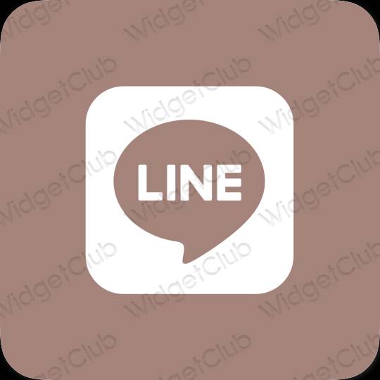 Aesthetic brown LINE app icons