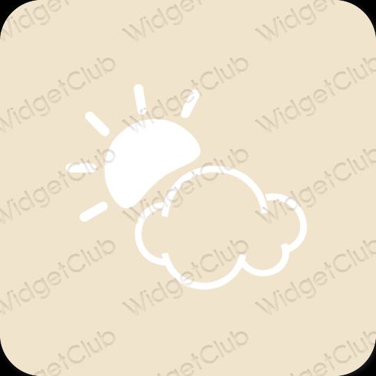 Estetisk beige Weather app ikoner