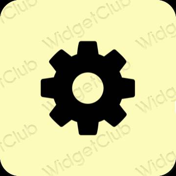 Estetické žltá Settings ikony aplikácií