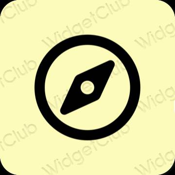 Естетски жута Safari иконе апликација
