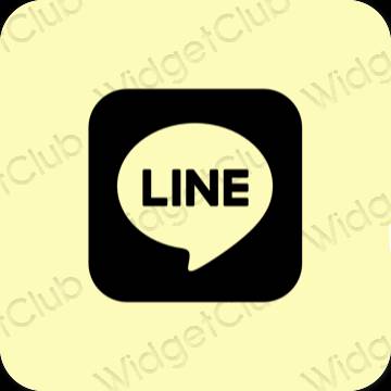 Естетичний жовтий LINE значки програм