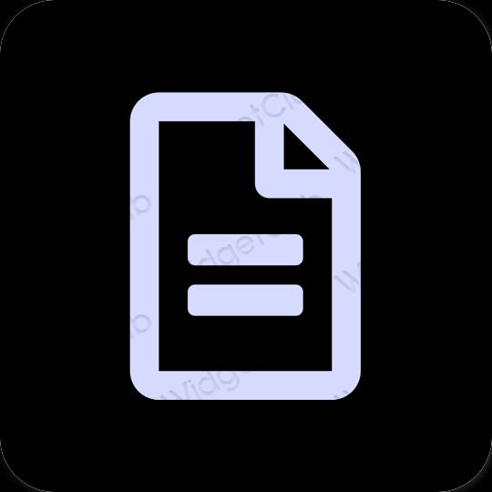 Estético Preto Notes ícones de aplicativos