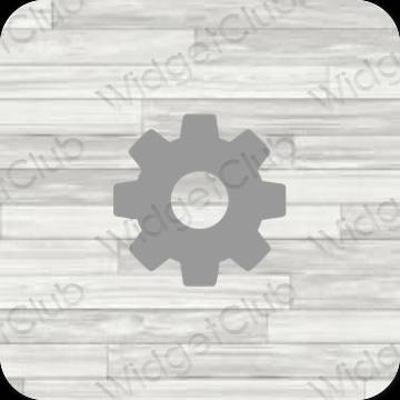 Estetico grigio Settings icone dell'app