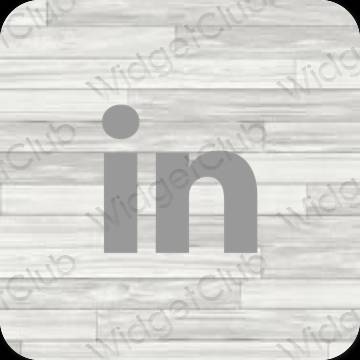 审美的 灰色的 Linkedin 应用程序图标